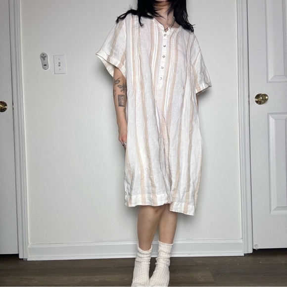 Faherty Gemina Stripe Linen Dress XXL - Picture 2 of 4